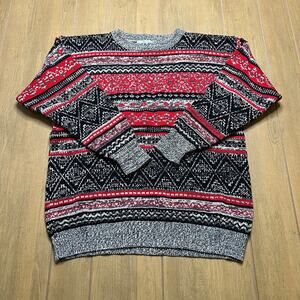 Vintage Winter Silks Vintage Fair Isle Knit Sweater Silk Cotton Mens Large